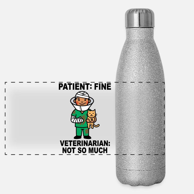 Médecin héros bandé avec chat Gourde isotherme panoramique pailletée 500 ml