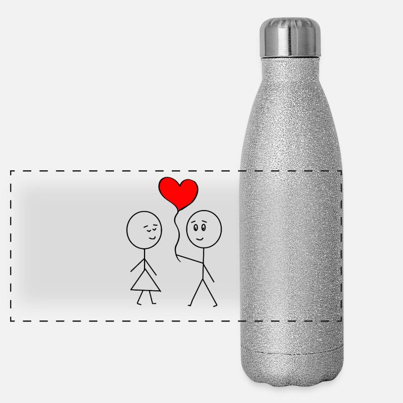 Valentinstag Panorama Glitzer Isolierflasche 500 ml