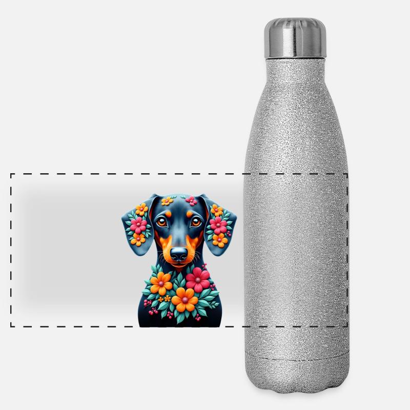 Dackel teckel teckel tekel Gourde isotherme panoramique pailletée 500 ml