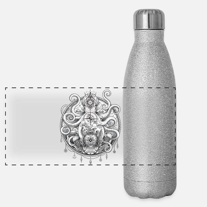 Deep Sea Diverhelm Kraken Panoramic Glitter Thermal Bottle 500 ml