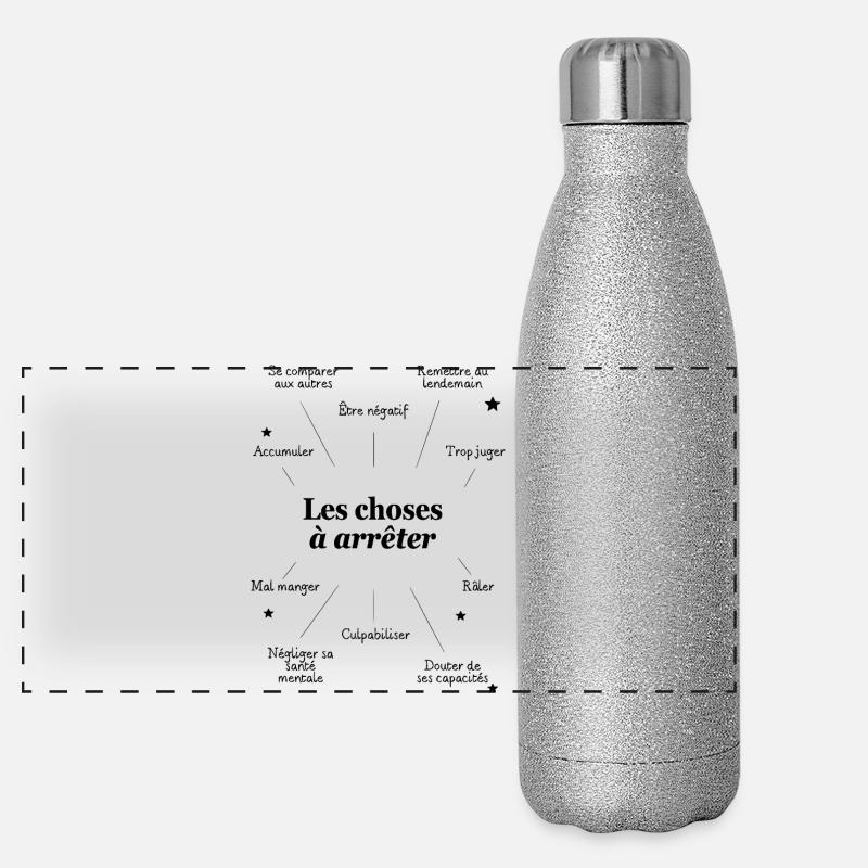 CITATION. HUMOUR. RESOLUTION. NOËL. ANNEE Gourde isotherme panoramique pailletée 500 ml