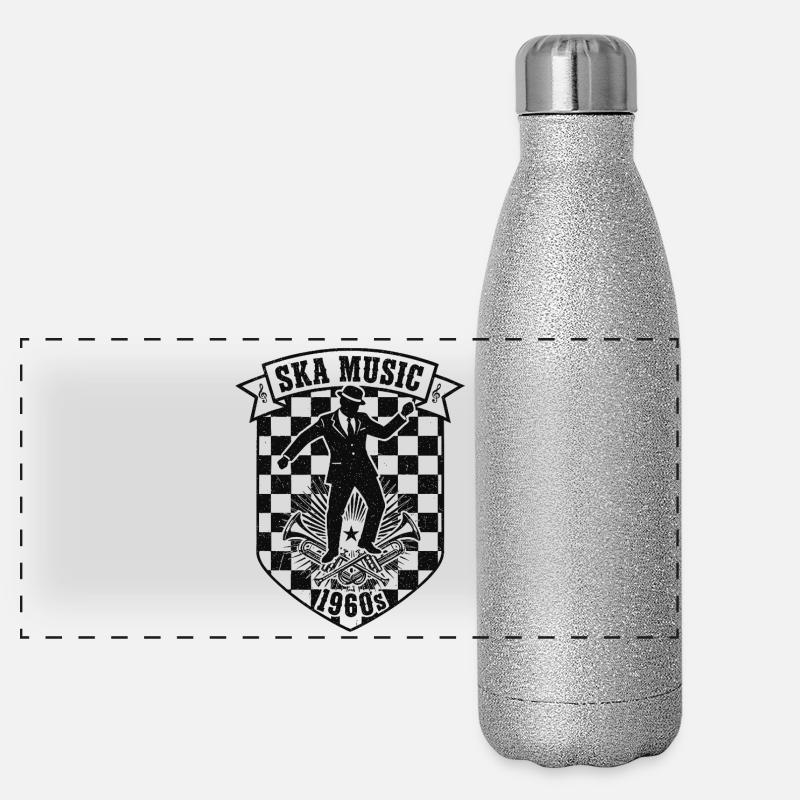 SKA MUSIC Wappen 1960's Panorama Glitzer Isolierflasche 500 ml