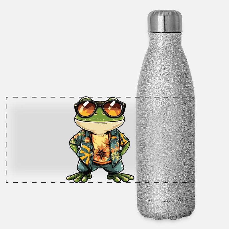 Frog Comic Holiday Panoramic Glitter Thermal Bottle 500 ml