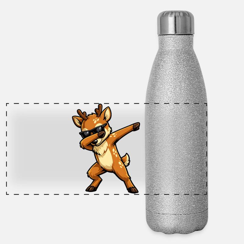 Dabbing Reh Panorama Glitzer Isolierflasche 500 ml