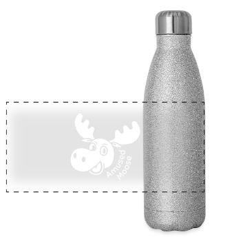 Orignal amusé - Gourde isotherme panoramique pailletée 500 ml - paillettes argentées - Devant