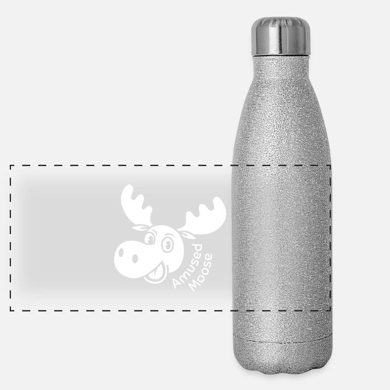 Amüsierter Elch Panorama Glitzer Isolierflasche 500 ml