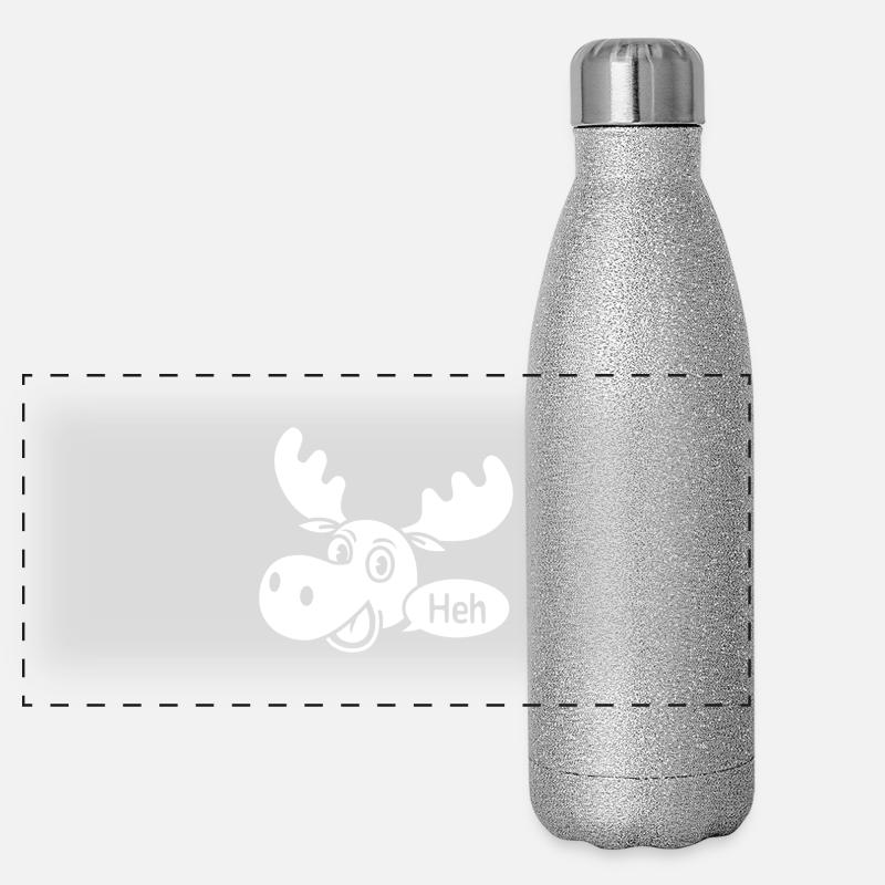 Amüsierter Elch Panorama Glitzer Isolierflasche 500 ml