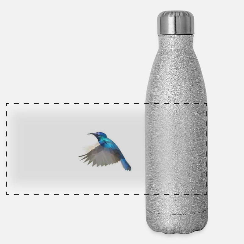 LowPoly "humming bird" Panoramic Glitter Thermal Bottle 500 ml