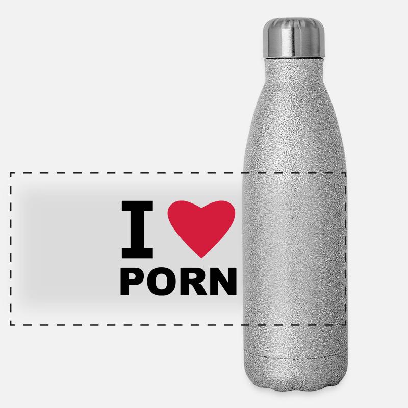 J'aime la pornographie Gourde isotherme panoramique pailletée 500 ml
