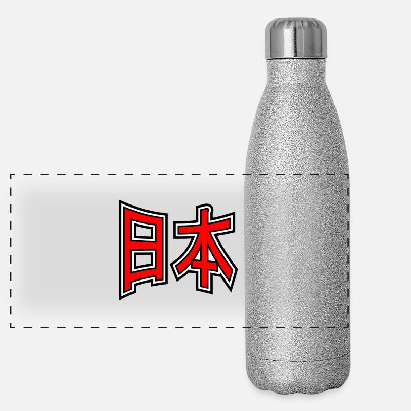 JAPAN-Kanji Panorama Glitzer Isolierflasche 500 ml