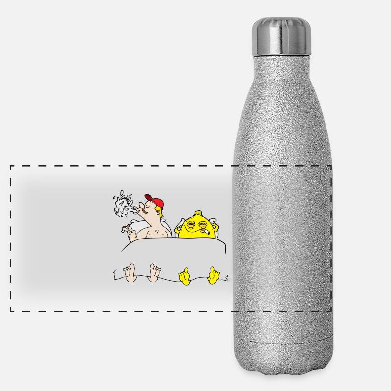 Zitrone im Bett Panorama Glitzer Isolierflasche 500 ml