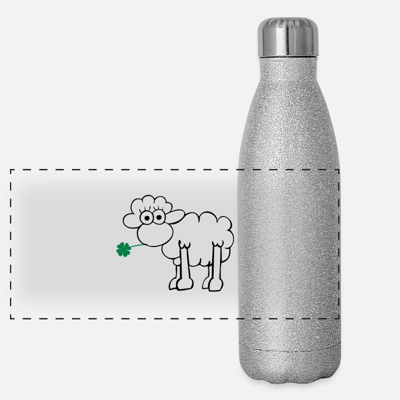 Sheep with clover Panoramic Glitter Thermal Bottle 500 ml