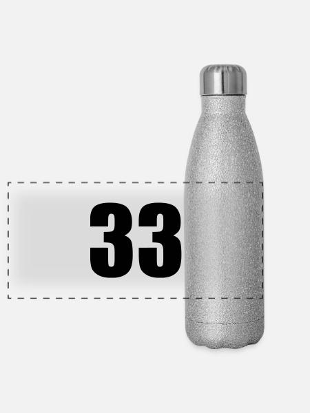 33 - Panoramic Glitter Thermal Bottle 500 ml - silver glitter - Front