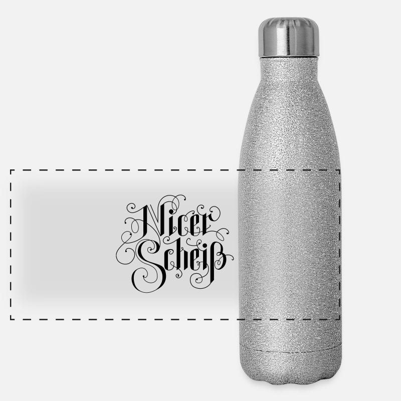 Typo Nicer Scheiß Panorama Glitzer Isolierflasche 500 ml