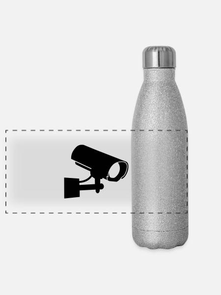kamera__f1 - Panoramic Glitter Thermal Bottle 500 ml - silver glitter - Front
