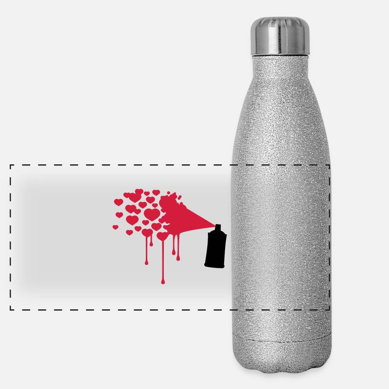 Herz Graffiti Panorama Glitzer Isolierflasche 500 ml