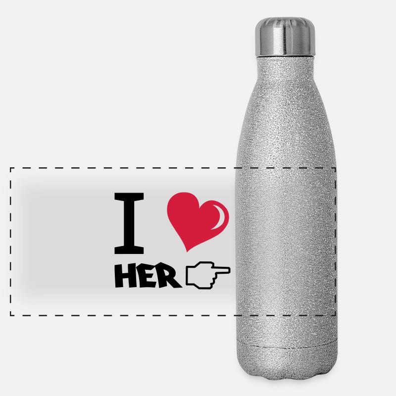 i_love_her Panorama Glitzer Isolierflasche 500 ml