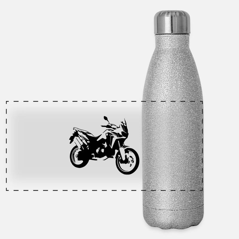 africa twin_einfarbig Panorama Glitzer Isolierflasche 500 ml