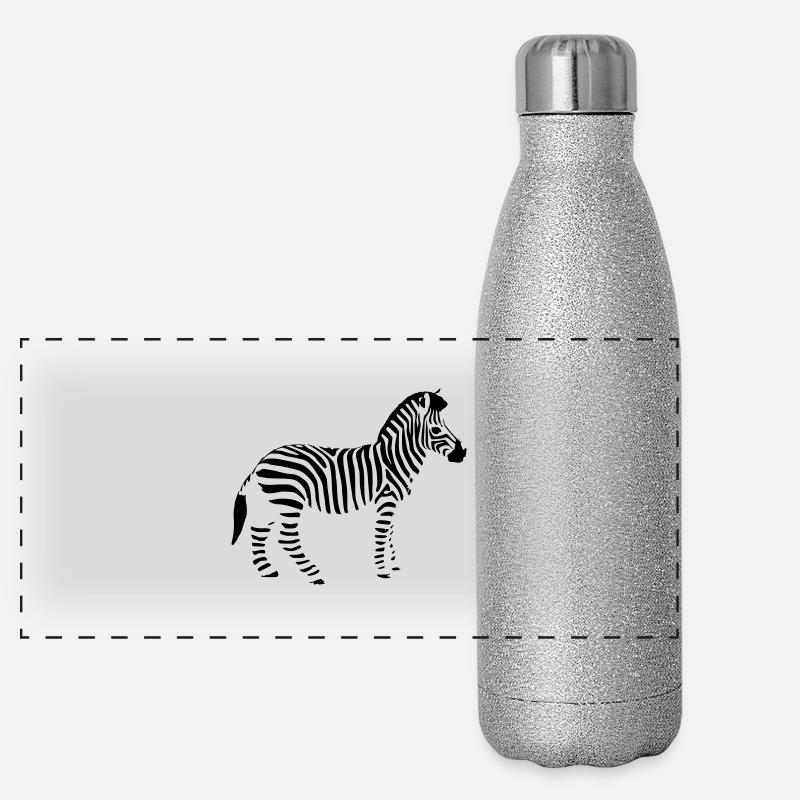 Zebra Panorama Glitzer Isolierflasche 500 ml
