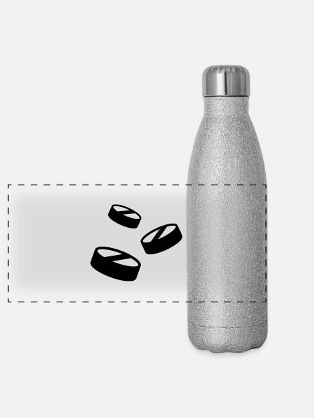 Ecstasy - Panoramic Glitter Thermal Bottle 500 ml - silver glitter - Front