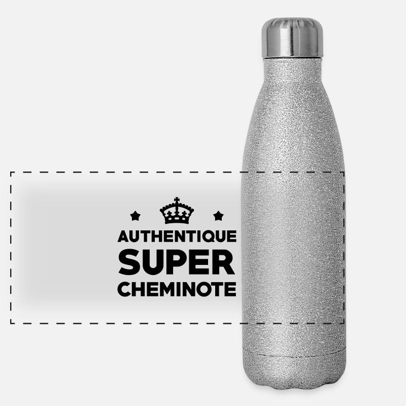 Cheminot / Train / Rail / Transport / SNCF / RATP Gourde isotherme panoramique pailletée 500 ml