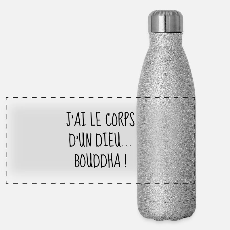Bouddha - Gros - Grosse - Citation - Humour - Fun Gourde isotherme panoramique pailletée 500 ml