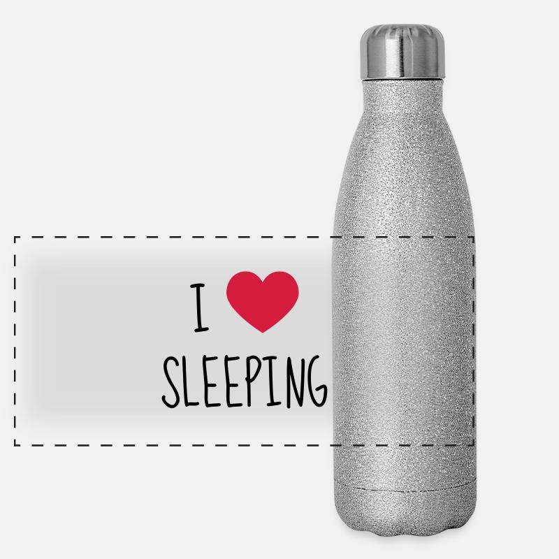 Schlaf / Schläfer / Müdigkeit / Rest Panorama Glitzer Isolierflasche 500 ml