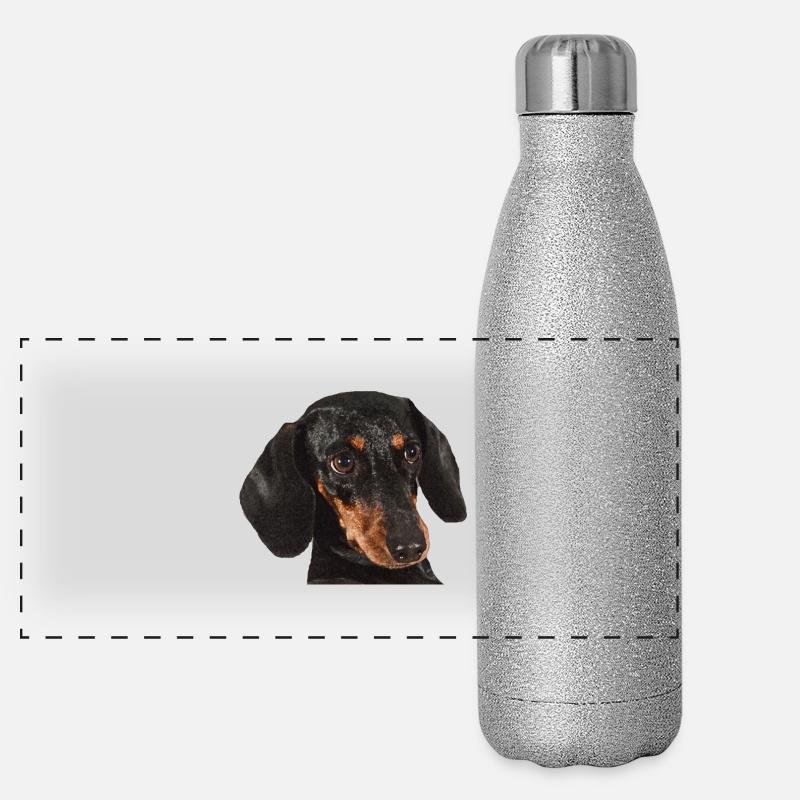 Dackel Panorama Glitzer Isolierflasche 500 ml