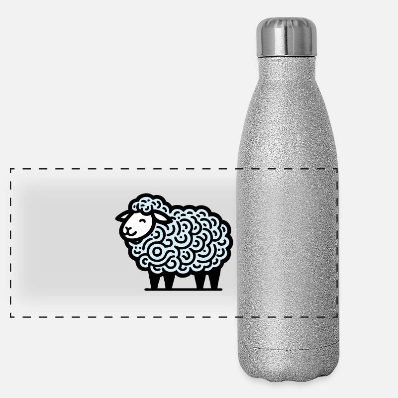 Schaf Panorama Glitzer Isolierflasche 500 ml