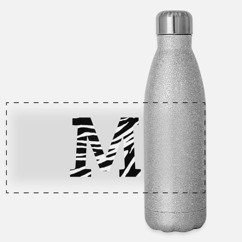 Buchstabe m zebra Panorama Glitzer Isolierflasche 500 ml