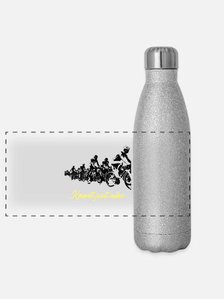 Kmoet just nothing, Dialecte anversois Chemises - Gourde isotherme panoramique pailletée 500 ml - paillettes argentées - Devant