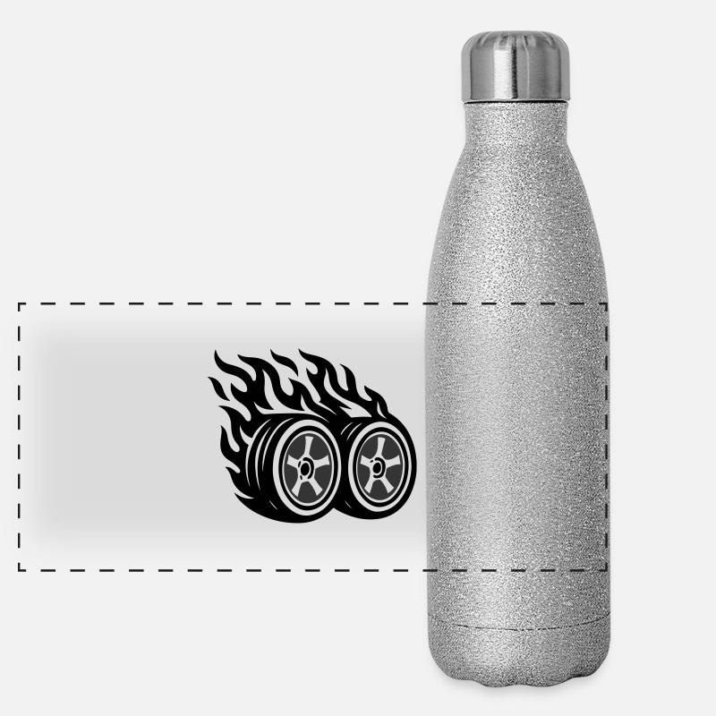 Flamme de pneu de voiture Gourde isotherme panoramique pailletée 500 ml
