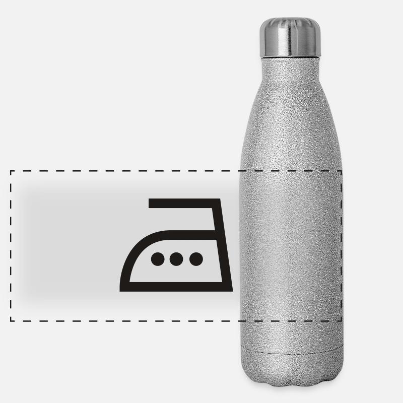 ironing,clothing - Panoramic Glitter Thermal Bottle 500 ml - silver glitter