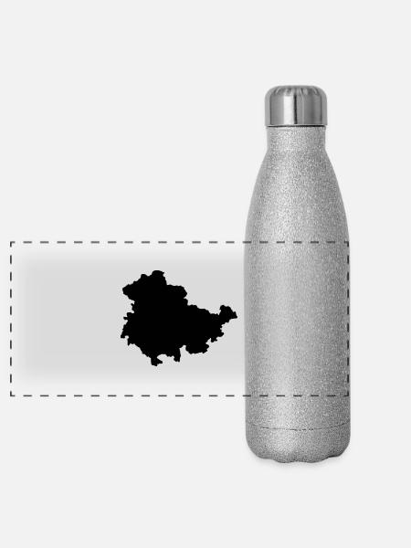 Thuringe - Gourde isotherme panoramique pailletée 500 ml - paillettes argentées - Devant