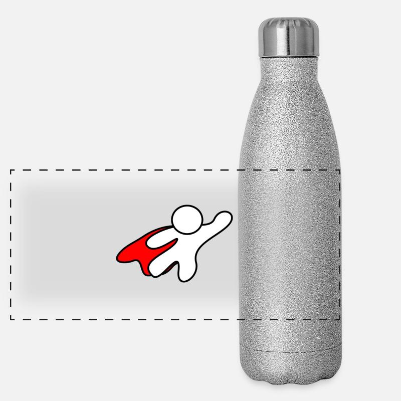 Superhelden Comic Cartoon - Perfekte Geschenkidee Panorama Glitzer Isolierflasche 500 ml