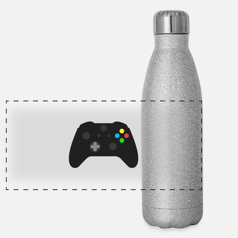 Boutons néon de manette sombre Gourde isotherme panoramique pailletée 500 ml