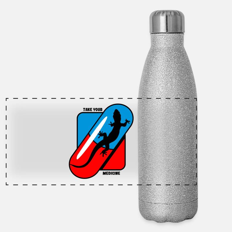 Take Your Medicine - Geckos Panoramic Glitter Thermal Bottle 500 ml