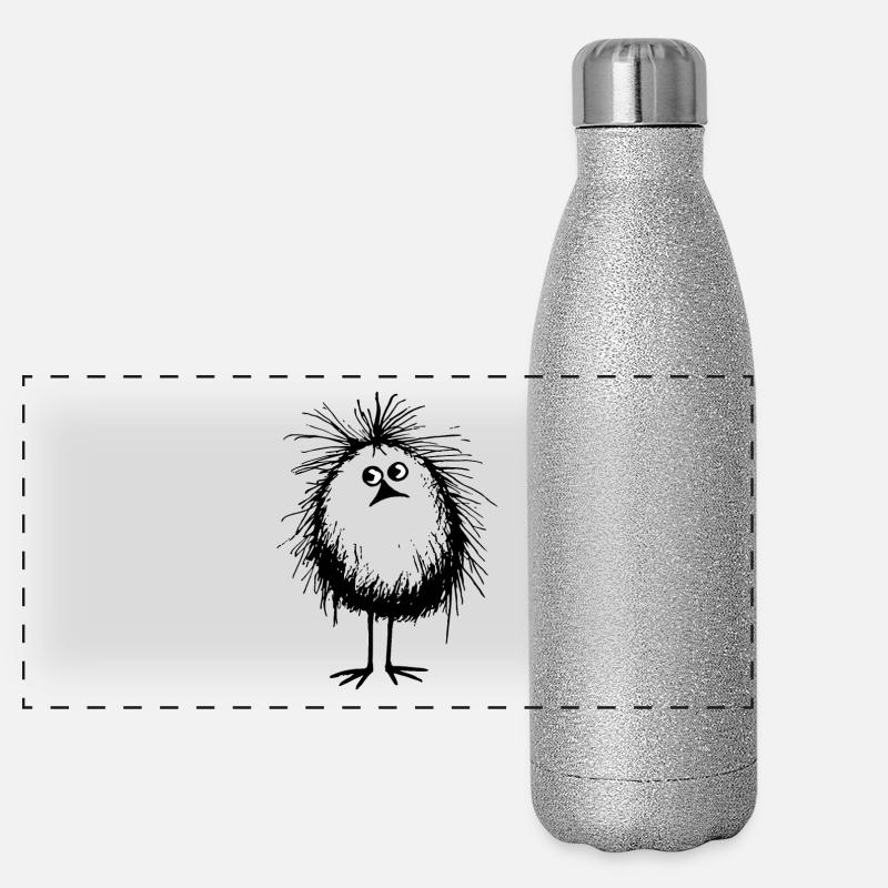 Cute feather monster bird Panoramic Glitter Thermal Bottle 500 ml