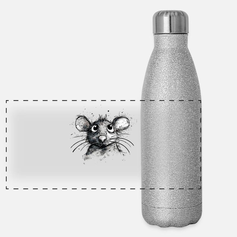 Cartoon-Maus Panorama Glitzer Isolierflasche 500 ml