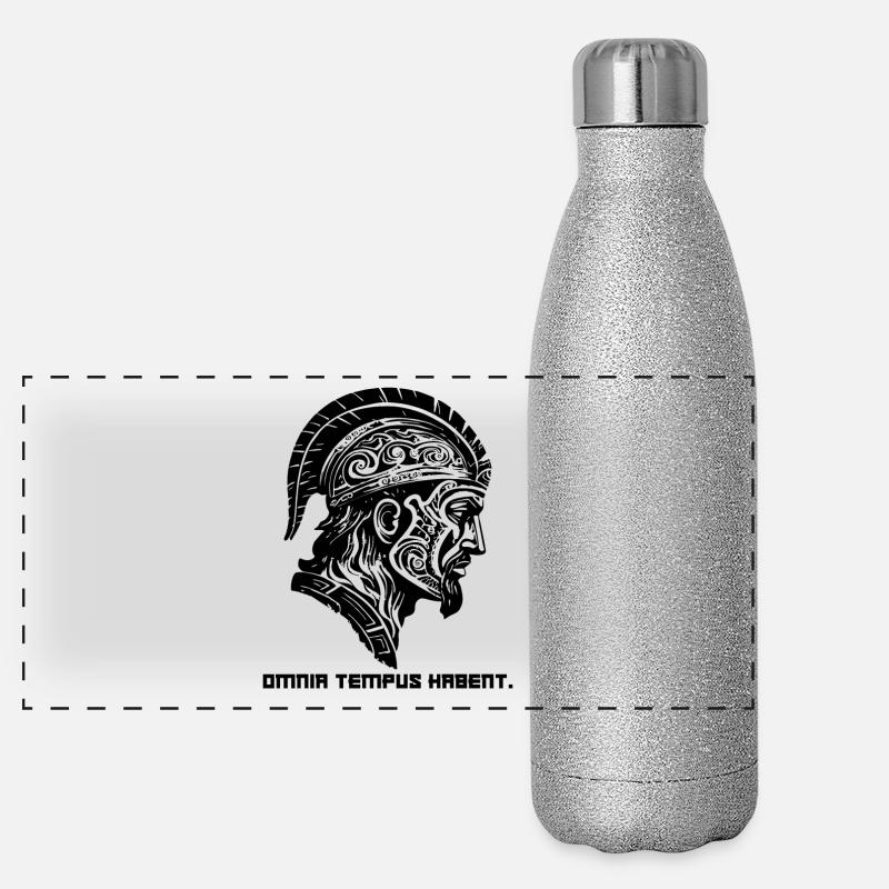 Latin Tout a son temps : casque de soldat romain Gourde isotherme panoramique pailletée 500 ml