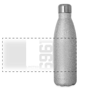 57TH BIRTHDAY LIMITED EDITION 1969 - Panoramic Glitter Thermal Bottle 500 ml - silver glitter - Front