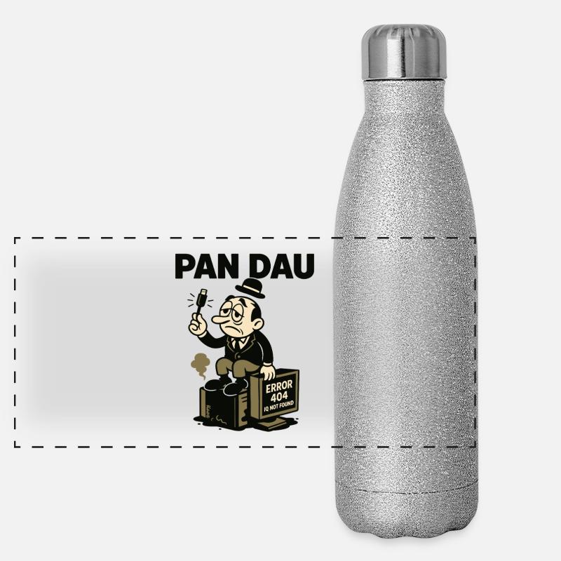 müder DAU mit usb und computer 404 Panorama Glitzer Isolierflasche 500 ml