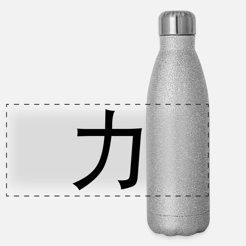 Chinesische Worte: Kraft Panorama Glitzer Isolierflasche 500 ml