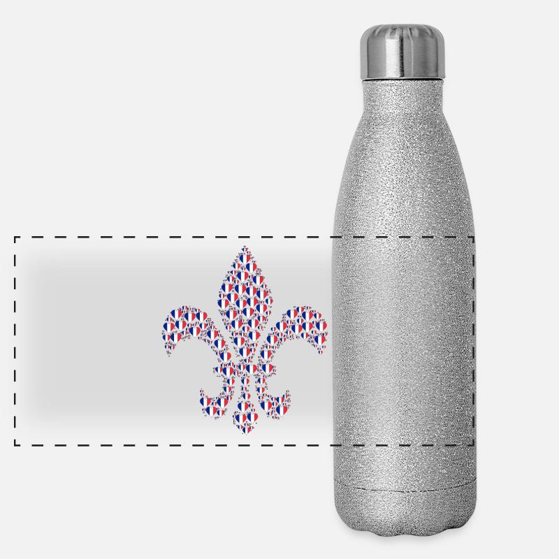 Fleur-de-Lys Panorama Glitzer Isolierflasche 500 ml