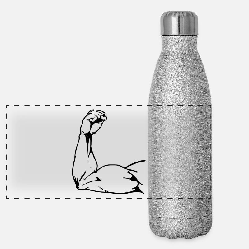 biceps - Panoramic Glitter Thermal Bottle 500 ml - silver glitter