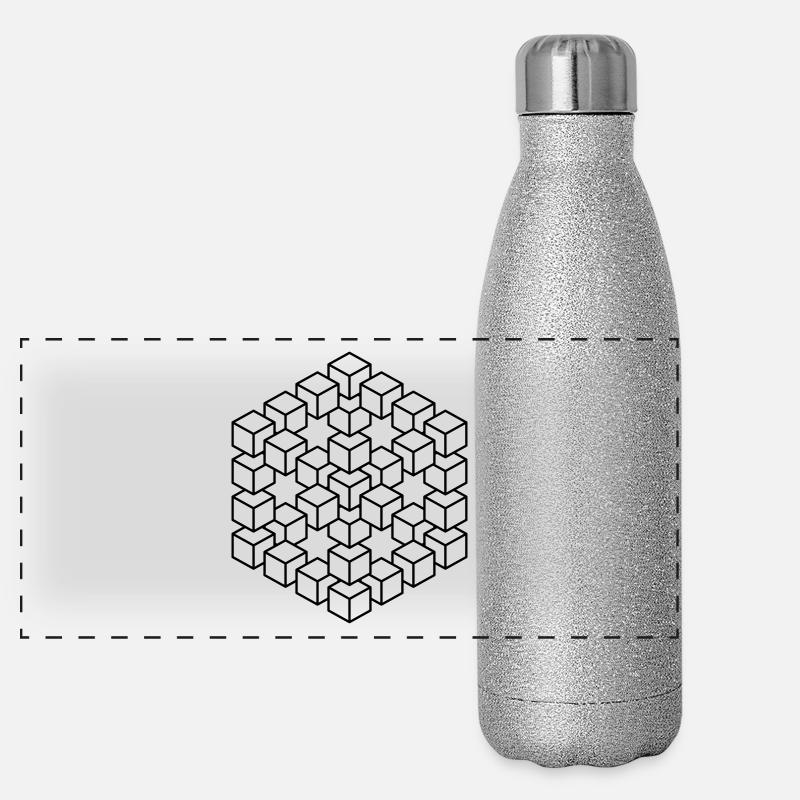 Figure impossible imagination géométrie cube Escher Gourde isotherme panoramique pailletée 500 ml