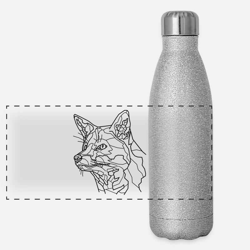 Fox Line Art Panoramic Glitter Thermal Bottle 500 ml