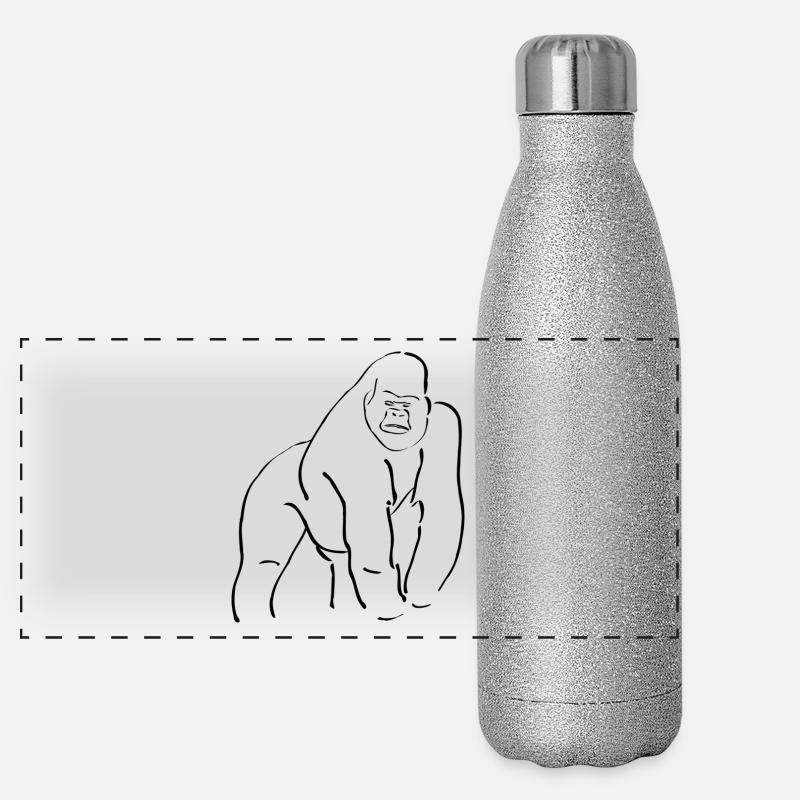 gorilla - Panoramic Glitter Thermal Bottle 500 ml - silver glitter