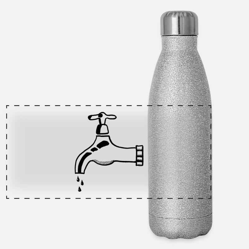 Klempner Wasserhahn Panorama Glitzer Isolierflasche 500 ml