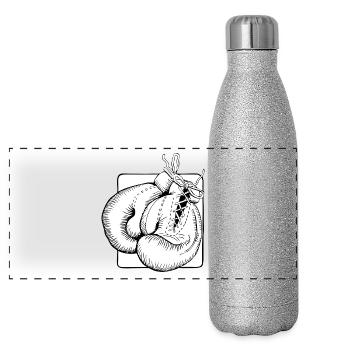 Boxing Gloves - Panoramic Glitter Thermal Bottle 500 ml - silver glitter - Front